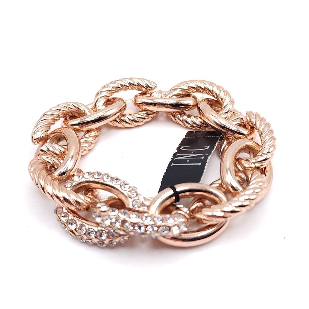 INC Rose Gold Rope Link Bracelet NWT